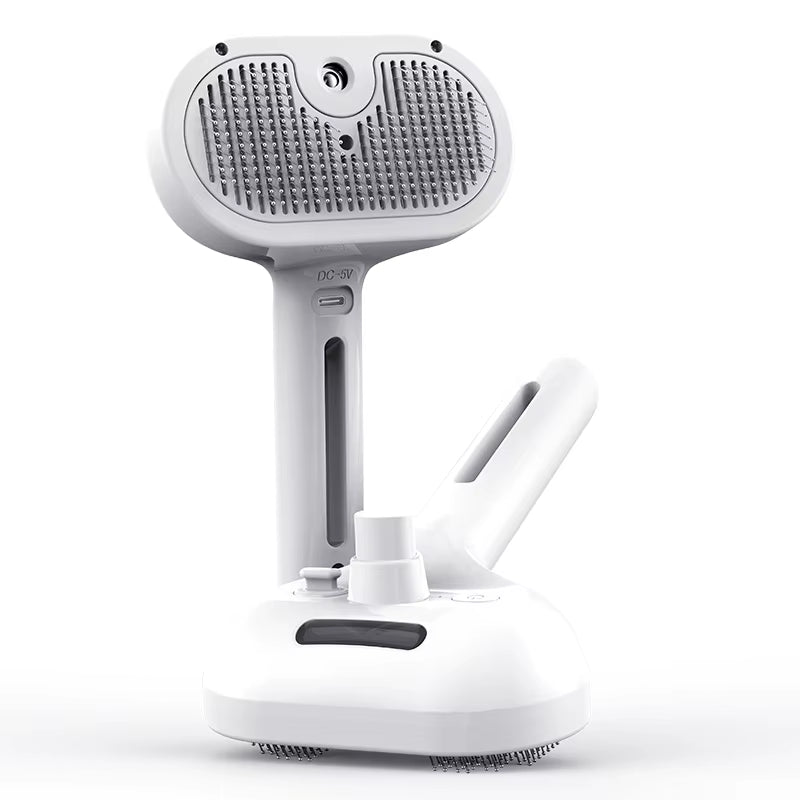 Pawverra™ 3-in-1 Steam Grooming Comb – Clean, Detangle & De-Shed