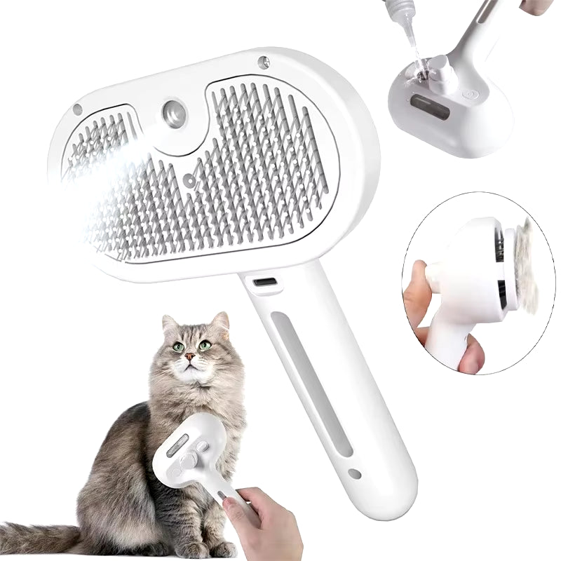 Pawverra™ 3-in-1 Steam Grooming Comb – Clean, Detangle & De-Shed