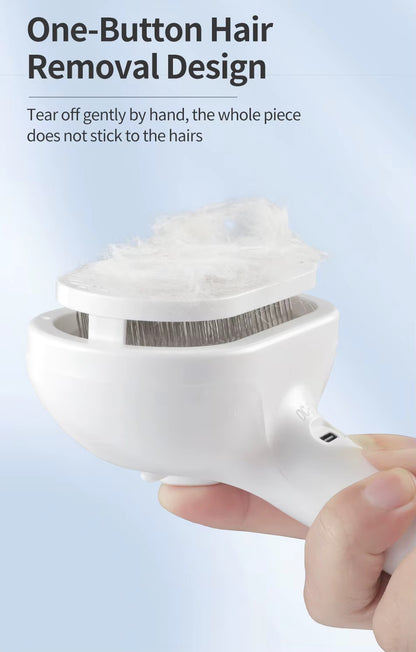 Pawverra™ 3-in-1 Steam Grooming Comb – Clean, Detangle & De-Shed